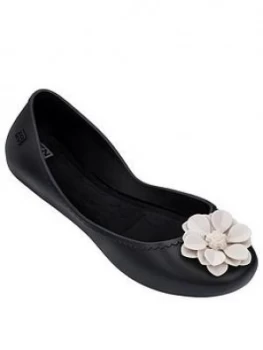 Image of Zaxy Start Bloom Contrast Flower Ballerina - Black