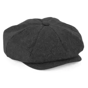 Image of Beechfield Unisex Adults Melton Wool Baker Boy Cap (S/M) (Charcoal Marl)