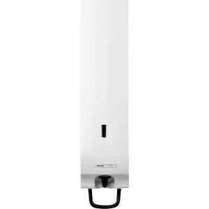 Image of CWS PARADISE CREAM liquid soap dispenser, slim 0.5 l, cylinder lock, HxWxD 329 x 80 x 110 mm
