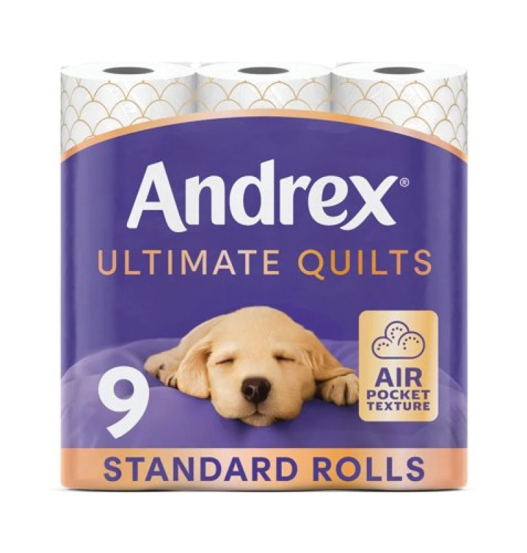 Image of Andrex Quilts Cushioned Softness 'Toilet Tissue' 9 per Pack White