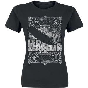 Image of Led Zeppelin - Vintage Print LZ1 Ladies Medium T-Shirt - Black