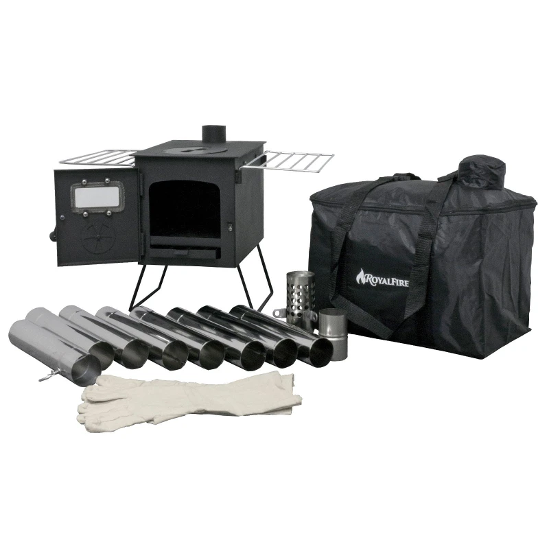 Image of Royal Fire Pandora Portable Firebox Tent Stove In Charcoal