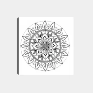 Image of MANDALA36 White Black Decorative Canvas Painting