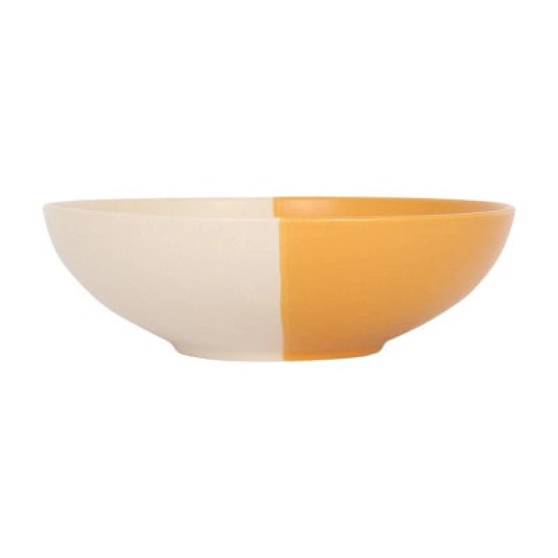 Image of Nicola Spring Dipped Stoneware Pasta Bowl - 20.5Cm - Mustard