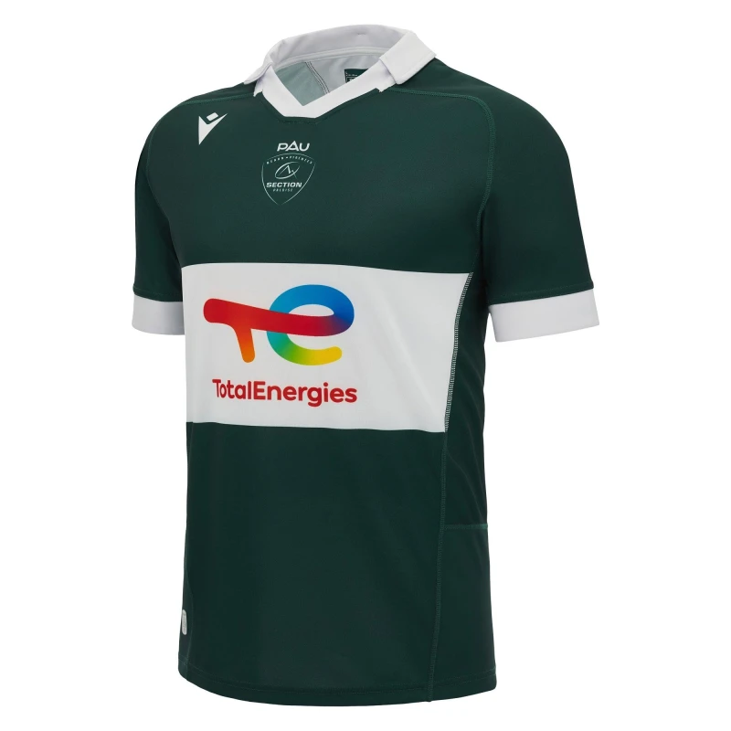 Image of Macron Section Paloise Home Shirt 2023 2024 Adults Green male Small