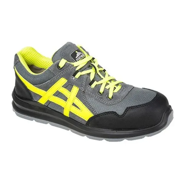 Image of Portwest Steelite Mersey Safety Trainers FT50GRR36 Colour: Grey / Yellow