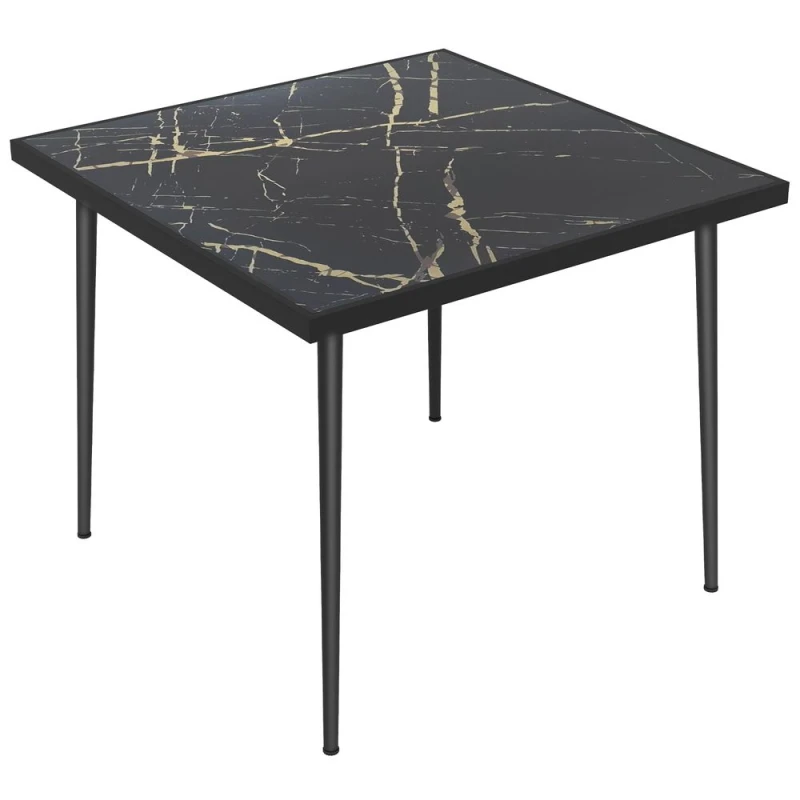 Image of Outsunny Square Dining Table w/ Marble Effect - Black 84G-346V00BK
