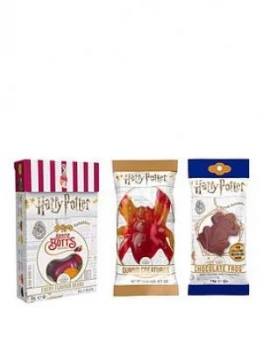 Image of Harry Potter Bertie Botts Beans, Gummi Creatures And Chocolate Frog With Collectable Card
