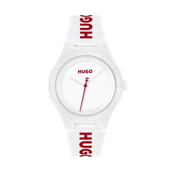 Image of HUGO 150345 Lit For Him White Silicone Strap Watch - W45404
