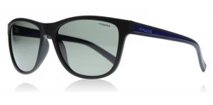Image of Polaroid PLD2009/S Sunglasses Matte Black / Rubber Blue QLF Polariserade 55mm