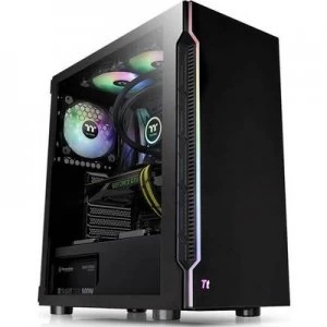 Image of Thermaltake H200 TG RGB Midi tower PC casing Black Built-in lighting, Built-in fan, Window