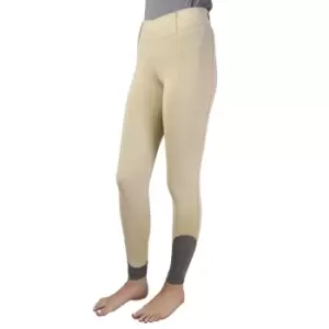 Image of Hy Sport Active Womens/Ladies Horse Riding Tights (XS) (Beige/Pencil Point Grey)