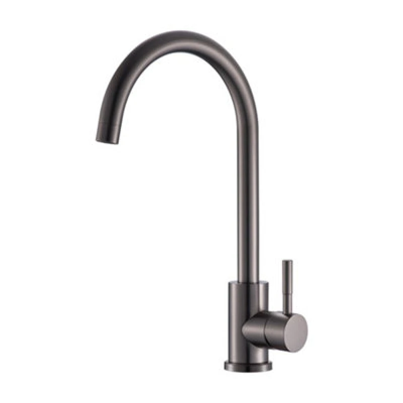 Image of Reginox Taravo Gm Gun Metal Grey Single Lever Swan Neck Kitchen Mixer Tap