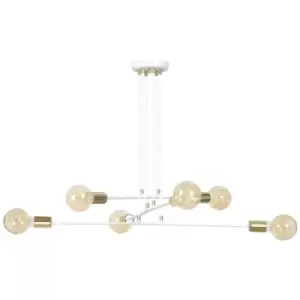 Image of Emibig Vesio White Multi Arm Pendant Ceiling Light 6x E27