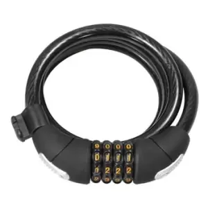 Image of Serfas 6m x 12mm Coiled Combination Cable Lock w/Bracket - Black