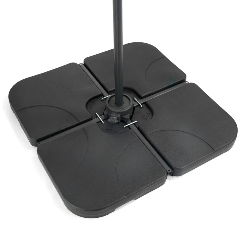 Image of Christow Cantilever Parasol Base Square Banana Umbrella Stand Sand Water 80kg Black