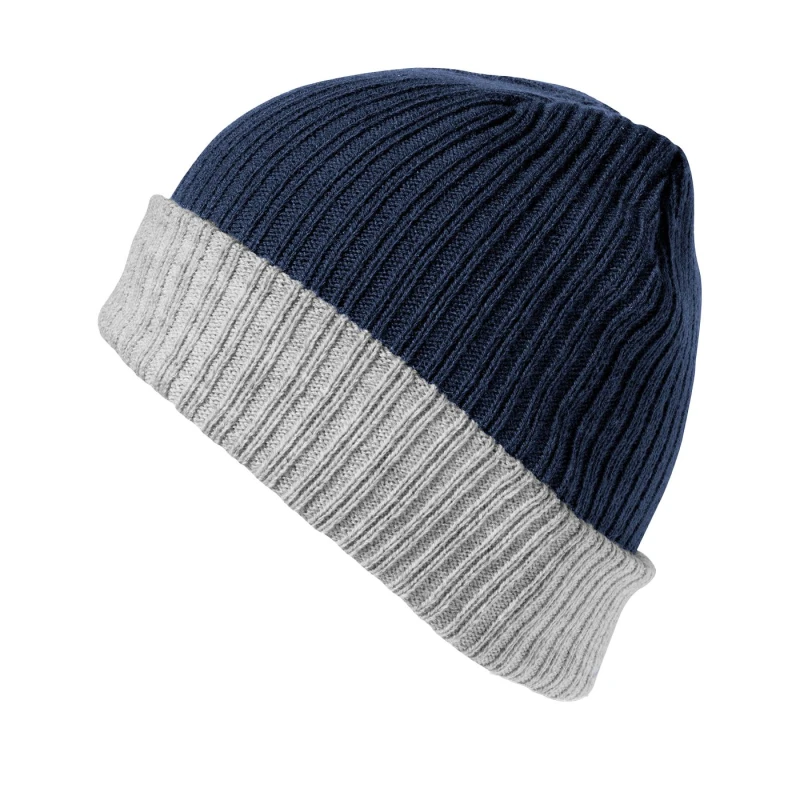 Image of Result Result Men Double Layered Beanie in Navy Navy One Size Male 5063470031122