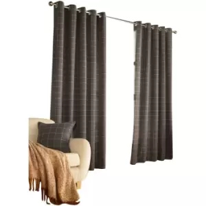 Image of Furn Ellis Ringtop Eyelet Curtains (168 x 183 cm) (Navy) - Navy