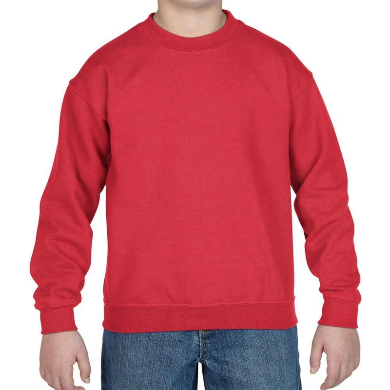 Image of Gildan Heavy Blend Drop Shoulder Sweatshirt in Red Size: 12-13 Years Red Unisex 12-13 Years