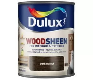 Image of Dulux Woodsheen Dark Walnut Stain & Varnish 750ml