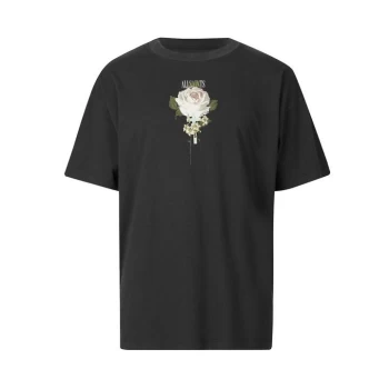 Image of AllSaints Wreath Short Sleeve Crew - Washed Black
