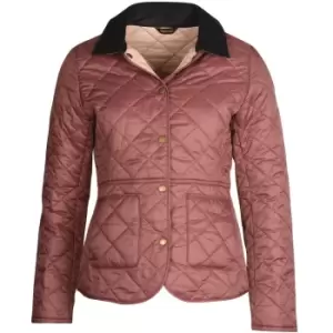 Image of Barbour Womens Deveron Quilted Jacket Dewberry/Pale Pink 16
