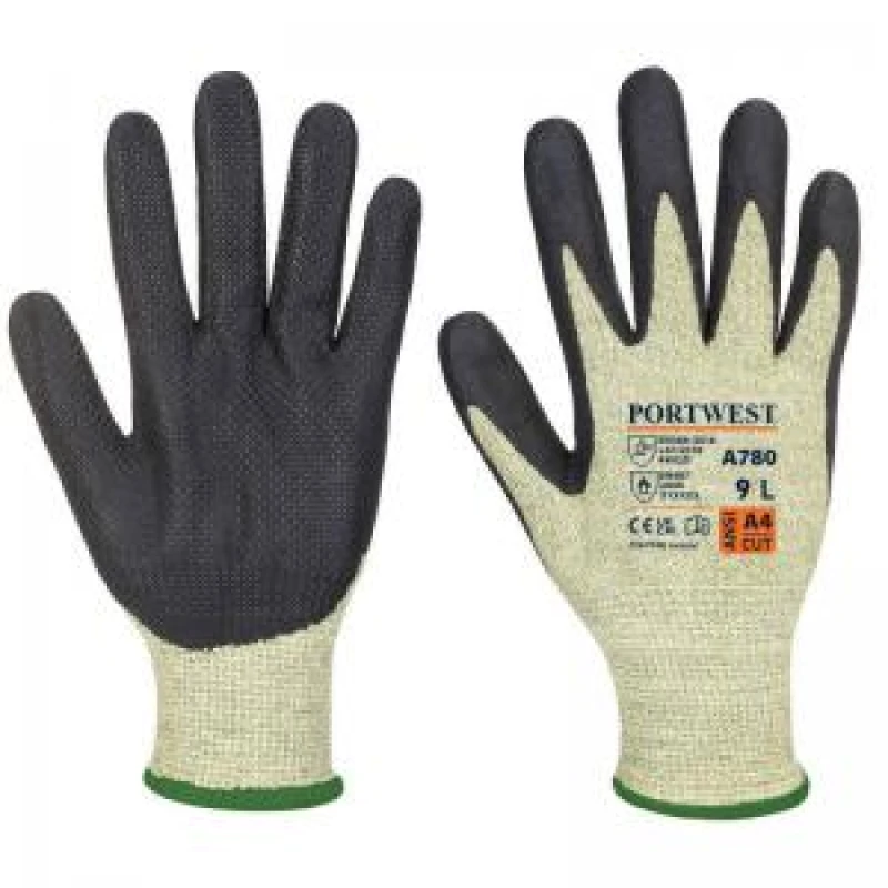 Image of Portwest Arc Grip Flame Resistant Gloves A780E8RM Colour: Green / Black