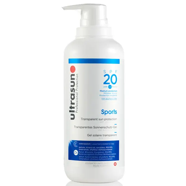 Image of Ultrasun Sports Transparent Sun Protection Gel SPF20 400ml