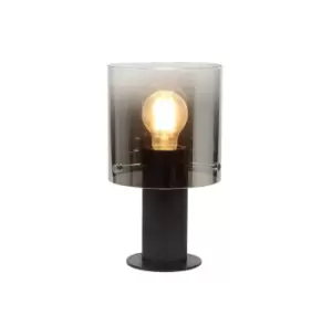 Image of Table Lamp, 1 Light Table Lamp E27, Black, Smoke Fade Glass