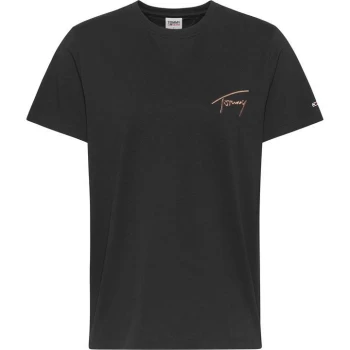 Image of Tommy Jeans Tommy Signature T Shirt - BLACK BDS