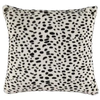Image of Biba Faux Fur Dalmatian Print Cushion - White