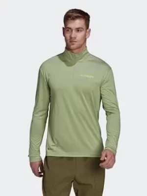 Image of adidas Terrex Multi Half-zip Tee, Grey Size M Women