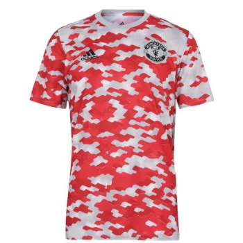 Image of adidas Manchester United Pre Match Shirt 2021 2022 - Red