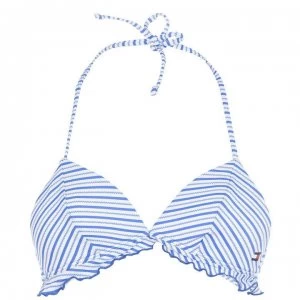 Image of Tommy Bodywear Seer Sucker Triangle Bikini Top - SeersuckBlue0GY