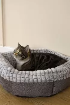 Image of Tweed & Plush Cat Bed
