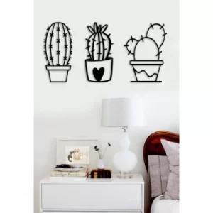 Image of Cactus Family Black Decorative Metal Wall Accessory