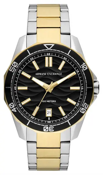 Image of Armani Exchange AX1956 Mens (44mm) Black Dial / Two-Tone Watch