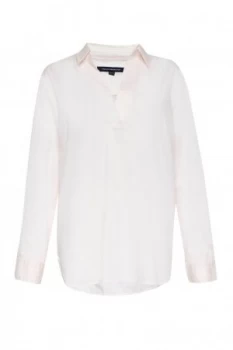 Image of French Connection Oldnburg Stitch V Neck Shirt Magnolia