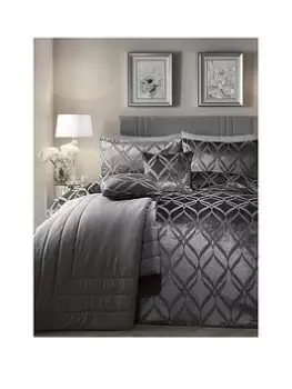 Image of Soiree Belfort Jacquard Duvet Cover Set Slate - Sk