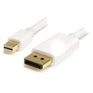 Image of StarTech 1m Mini DisplayPort to DisplayPort Male to Male Adapter Cable White