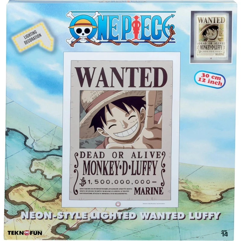 Image of One Piece Luffy Wanted Light up Poster None unisex One Size
