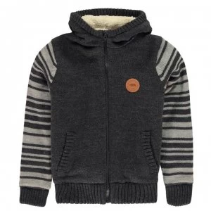 Image of SoulCal Sherpa Lined Knit Jacket Junior Boys - Grey/Char