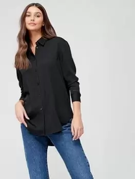 Image of Calvin Klein Relaxed Shirt - Black, Size 36, Women