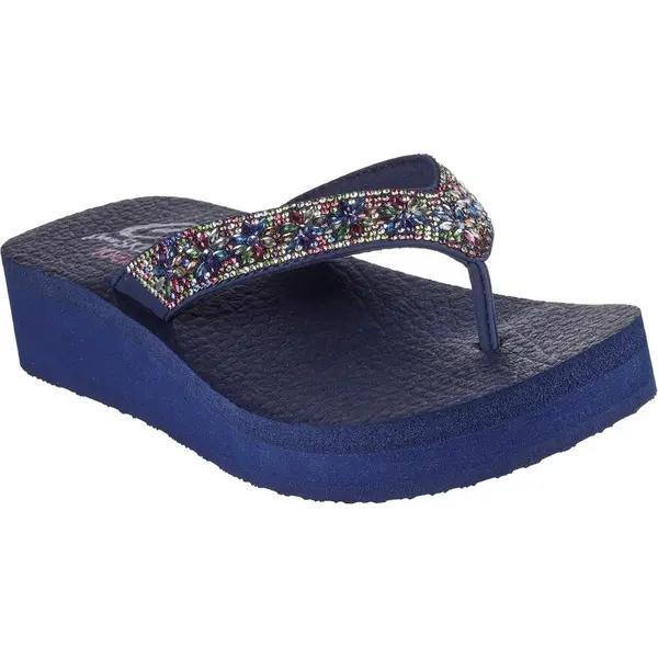 Image of Skechers Womens Vinyasa - Wild Daisies Thong Sandals UK Size 4 (EU 37) Navy/Multi SKE2249-NVMT-4