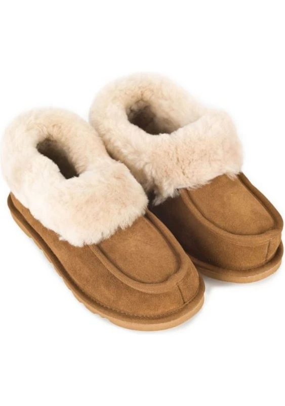 Image of Eastern Counties Leather Womens Sheepskin Lined Slipper Boots in Beige Size: 3 Beige Female 3