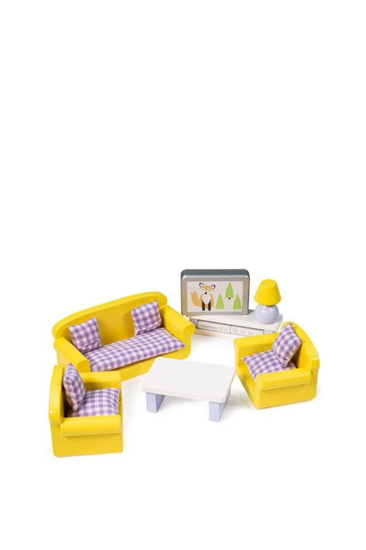 Image of Tidlo Dolls House Living Room Furniture Set Yellow unisex