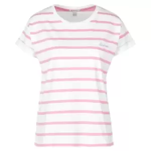Image of Barbour Womens Otterburn Stripe Tee White/Hibiscus 18
