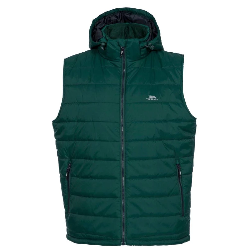 Image of Trespass Trespass Men Franklyn Padded Gilet in Green Size: Medium Green M Male 5059269609979