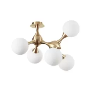 Image of Ideal Lux Lighting - Ideal Lux NODI - Indoor Mutli Arm Ceiling Lamp 5 Lights Brass Satin, E14