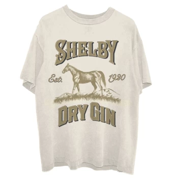 Image of Peaky Blinders - Shelby Dry Gin Unisex Medium T-Shirt - White